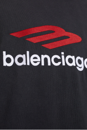 BALENCIAGA メッセージロゴ ポリティカル Tシャツ クール ロゴ SchaferandweinerShops TW - floral-print mandarin-collar